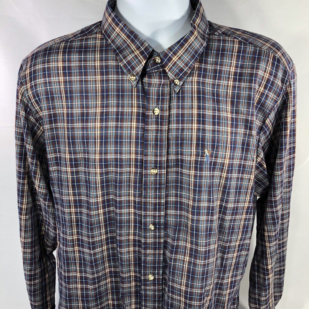 Vintage Levis Button Down USA Made Plaid Size XL 70s 80s Shirt Long Sleeve Men